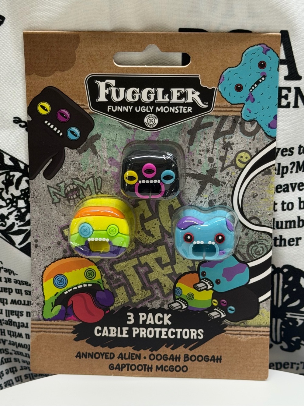 Fuggler 3-Pack Funny Ugly Monster Cable Protectors - Multi-Color